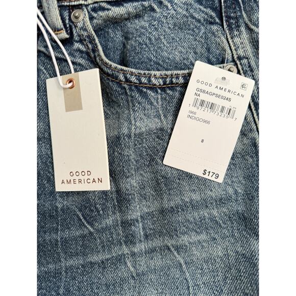 Good American Jeans Womens 8 Good Extreme Barrel High Rise Wide Leg Denim NWT - Picture 8 of 16